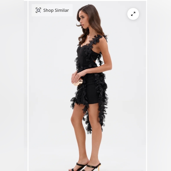 AKIRA COVER GIRL MIN DRESS WITH FLORAL APPLIQUES SIZE SMALL NWT - Picture 7 of 8